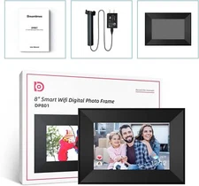 AEEZO 8" LCD Picture Frame Wi-Fi Touchscreen Digital Photo Black 16GB - New