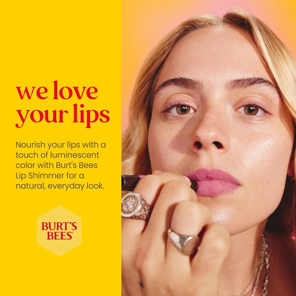 Paquete de 4 colores de labios hidratantes naturales Burt's Bees Guayaba Lip Shimmer Foto 4 de 4