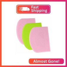SURDOCA Dough Scraper Bench Scraper - 3P 5.9x4.3" Plastic Flexible Bowl Scraper,