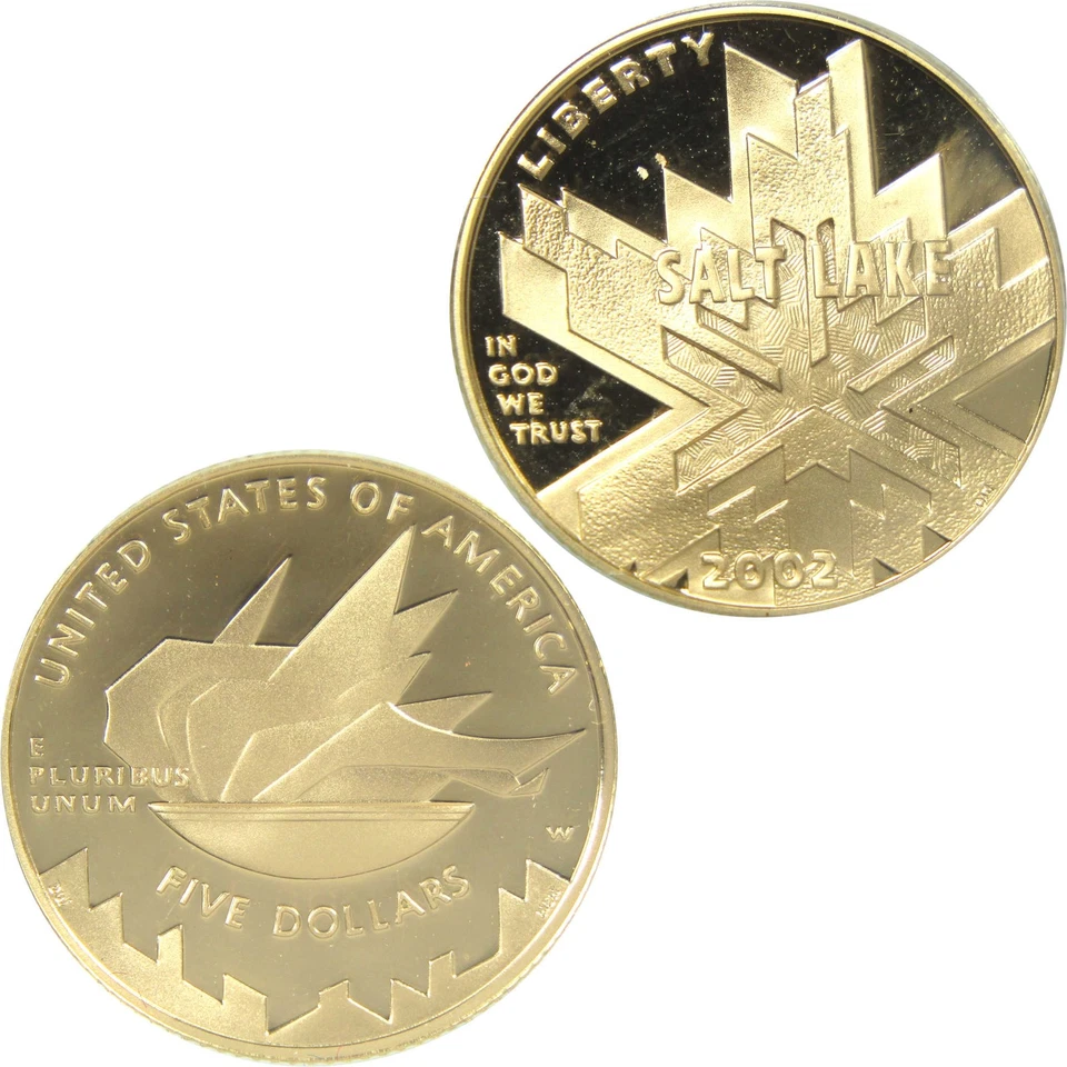 Salt Lake City Olympic Games Commemorative 2002 W Proof Gold $5 Coin - Image 4 of 4