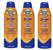 Banana Boat Sport Ultra SPF 100 Sunscreen Spray, 6 Oz. Spray, Pack Of 3 11333464