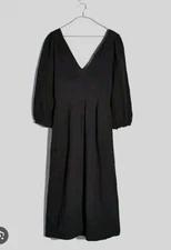 Madewell Lightspun V-Neck Midi Dress Size Small NWT Cotton Gauze
