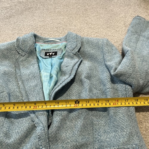 Rare Blue Marks & Spencer Per Una Tweed Blazer Jacket UK16 Royal Princess - Picture 4 of 7
