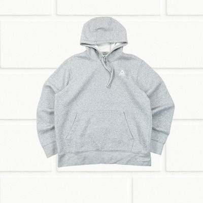 Reebok grau kastig Hoodie Herren groß Baumwollmischung Pullover Fleece gefüttert Taschen