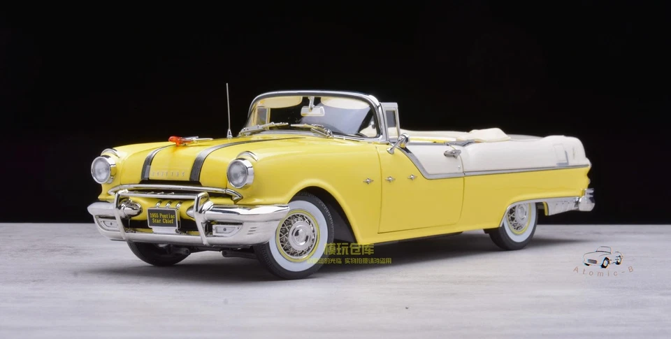 Pontiac Star Chief 1955 edición platino modelo de coche vintage amarillo Sunstar 1:18 Foto 3 de 4