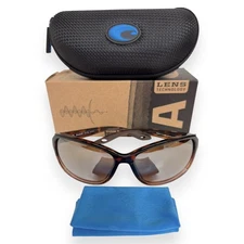 Costa Del Mar Seadrift Sunglasses Brown Pink Tortoise Polarized Glass 60mm wcase