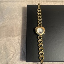 Disney Minnie Mouse Heart Watch Gold Tone