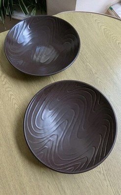 Marks & Spencer Paar große gewellte Dekoschalen 25cm rustikale Optik aus Portugal 