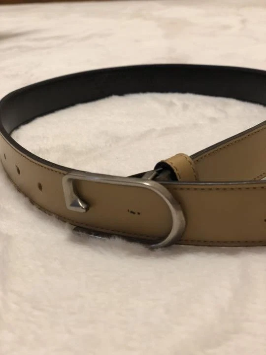 Gucci Authentique Ceinture Cuir Véritable Beige Logo Simple Rare Femme Taille 62 67cm