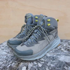 Hoka One One Kaha GTX Mid Hiking Boots Mens 9 Grey Gore-Tex Waterproof Vibram