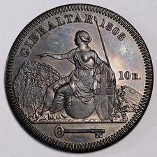 Corona de fantasía Gibraltar 1808 INA patrón de pátina retro Jorge III - cobre bronceado