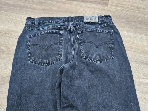 Pantalones de mezclilla vintage Y2K Levis Silvertab negros holgados skater grunge para hombre 30 x 29 usados - Imagen 8 de 9