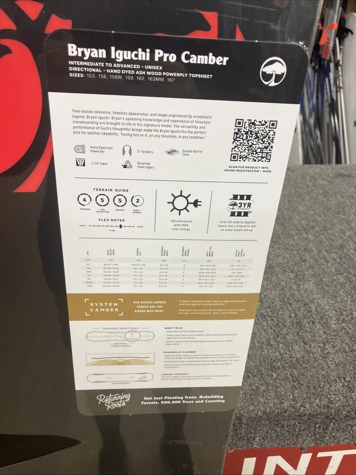 Snowboard para hombre 2024 Arbor Bryan Iguchi Pro Camber 159 cm Foto 3 de 3