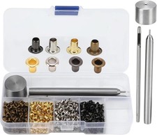 GBSCLOVER 2mm Grommet Kit 800Pcs, Mini Metal Leather Eyelets, Easy Brown