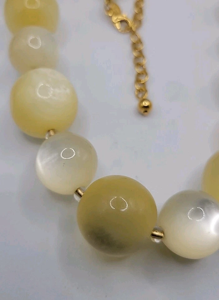 Collar Joan Rivers Audaz Amarillo Opalescente Brillo Lunar Grueso Declaración Foto 2 de 4