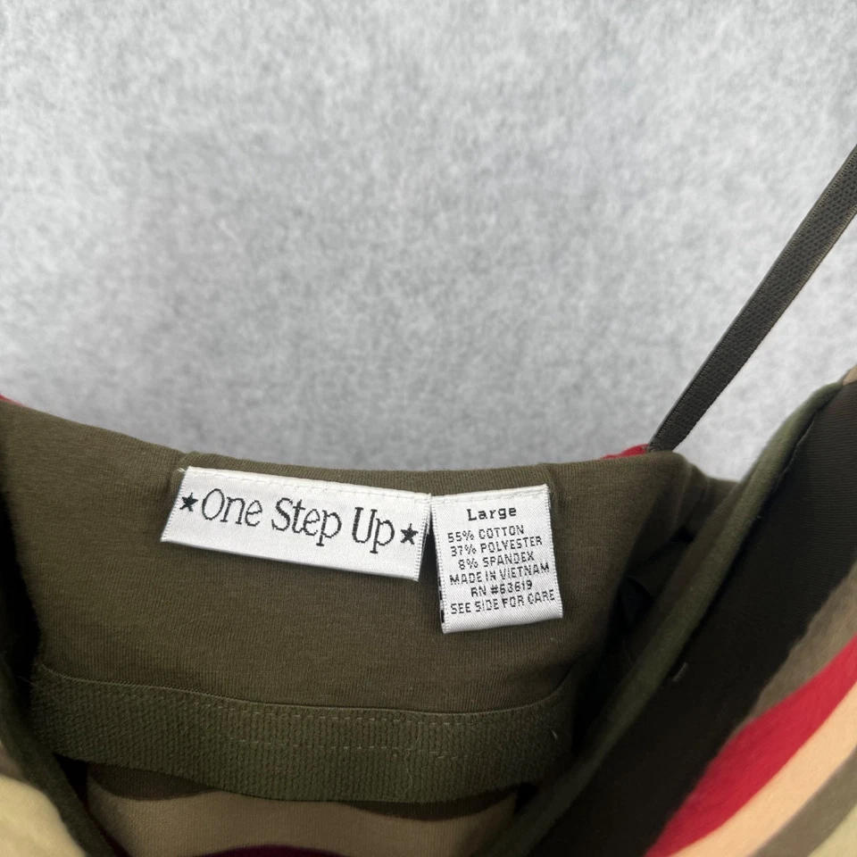 Sujetador One Step Up De Colección Camiseta sin Mangas Talla L Rayas Corto Años 90 Y2K Ajustable Informal Foto 4 de 4