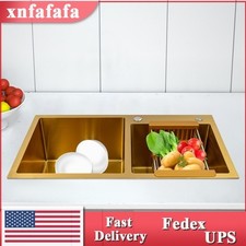 Gold Undermount Kitchen Sink, 80 45 cm Stainless Steel Kitchen Sink Double Bowls