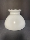 Vintage Milk Glass Student Lamp Shade Ruffled Top 6” Tall.   8” Fitter