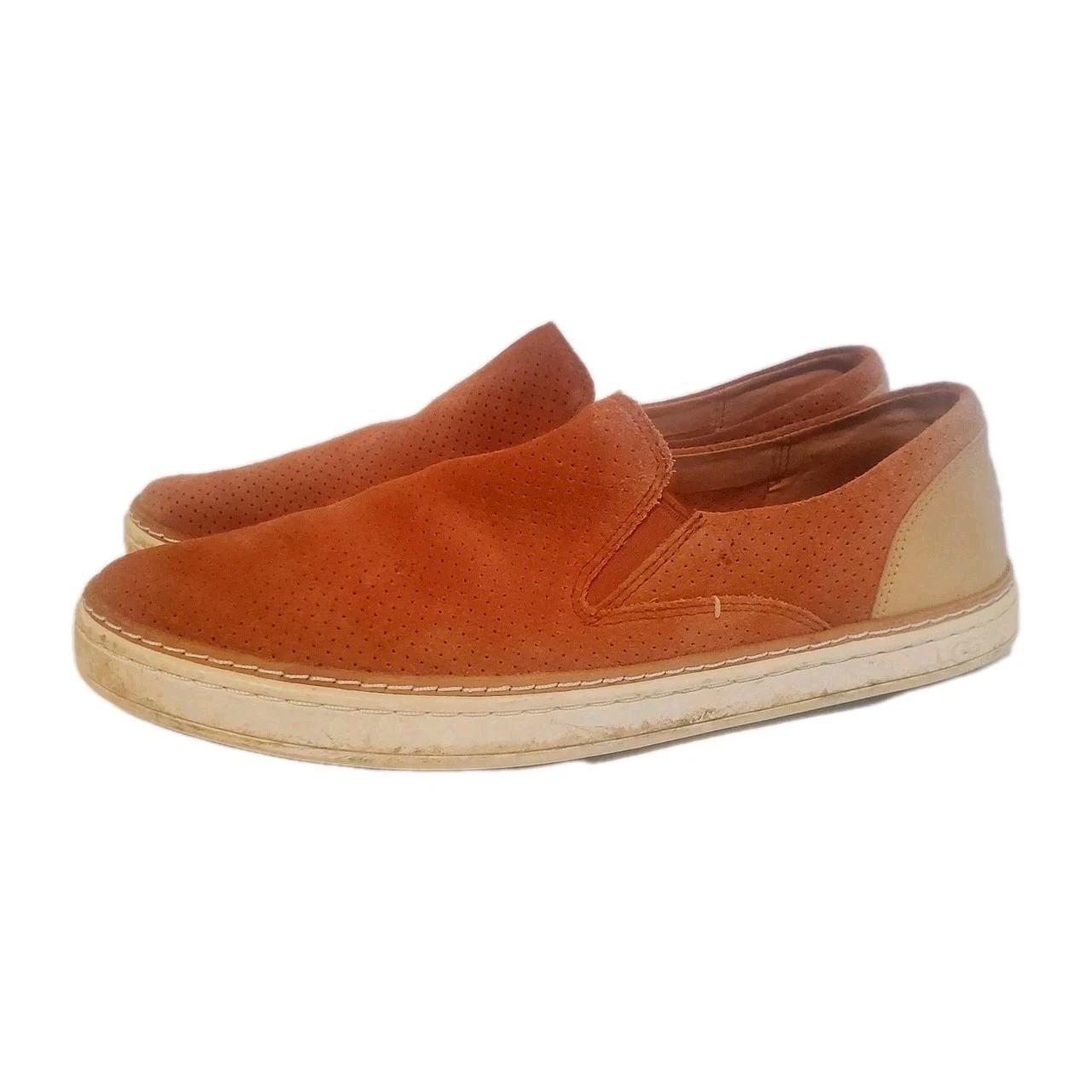 Mocassini sneaker slip on UGG Lester scamosciati arancione bruciato scamosciati taglia 8 5 US