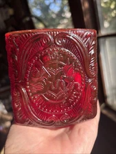 Glows w/ UV Red L E Smith Glass Victorian Classic AMBERINA 40TH Anniversary MCM