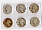 1935-1938 Washington Silver Quarter Lot (6 Coins) Early Dates 1935-D 1936-S 90%