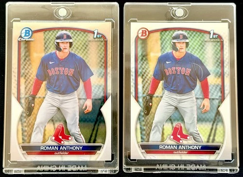 Roman Anthony 2023 Topps Bowman 1st Bowman Chrome & 2023 Topps Bowman 2 Card Lot