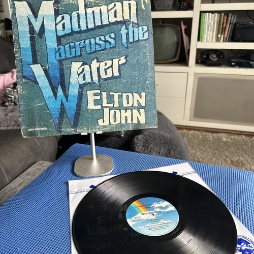 Elton John Madman Across the Water LP Vinyl G+/G Ultrasonically Cleaned