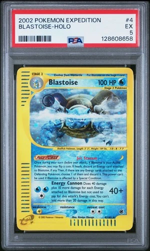 2002 POKEMON EXPEDITION #4 BLASTOISE-HOLO PSA 5