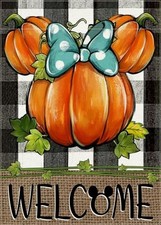 Garden Flag Pumpkin Fall Autumn Thanksgiving Burlap Outdoor Decor 12x18