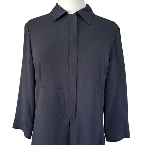 Neu mit Etikett Max Mara Weekend Muriel Krepp Shirtkleid Größe 8 ultramarinblau - Bild 2 von 11
