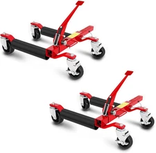 2pcs Car Wheel Dolly Jack 1500 lbs 12" Ratchet Foot Pedal for Auto Repair Moving