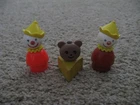 VINTAGE FISHER PRICE LITTLE PEOPLE CLOWN BEAR FIGURE DOLL CIRCUS PLAYSET TOY FP