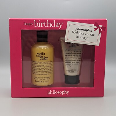 New Philosophy Happy Birthday Gift Set 8oz Shower Gel Bubble Bath
