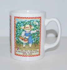Mary Engelbreit  Mug Gardening If you Pray For Rain Awesome Graphics New