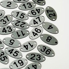 1-50 Single Sided Engraved Ovals - Table numbers Pubs Restaurants Clubs 35x20mm