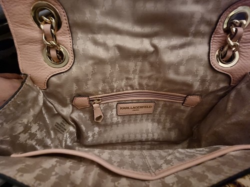Karl Lagerfeld Paris quilted pattern Shoulder Bag with chain strap - Picture 7 of 7