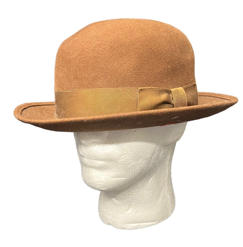 Vtg 80s BANANA REPUBLIC Fur Felt Fedora Safari Hat Large Brown Travel Outback
