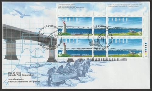 Canada #1646a, Confederation Bridge, UR PB, Official First Day Cover, FDC 1997