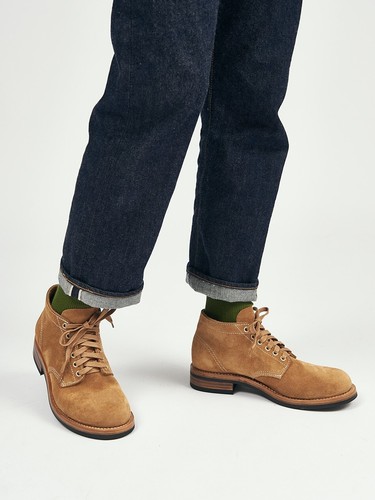 Handmade Top Grain Suede Cowhide Leather Vibram Sole Goodyear Ankle Logger Boots - Picture 20 of 24