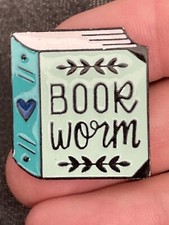 Book Worm Lapel Pin Vest Collectible EUC K508