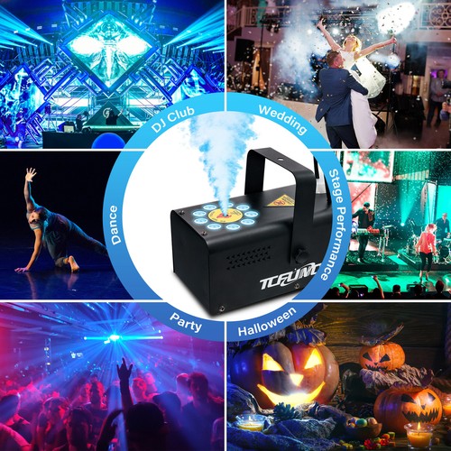 2x Fog Machine Halloween Party Smoke Machine 3 LED Stage Lights Effect 12 Colors - Picture 5 of 10