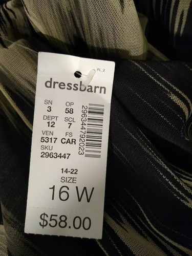 Dressbarn Roz & Ali Sleeveless Dress Size 16W Black/Taupe NEW (T015K) - Picture 9 of 10
