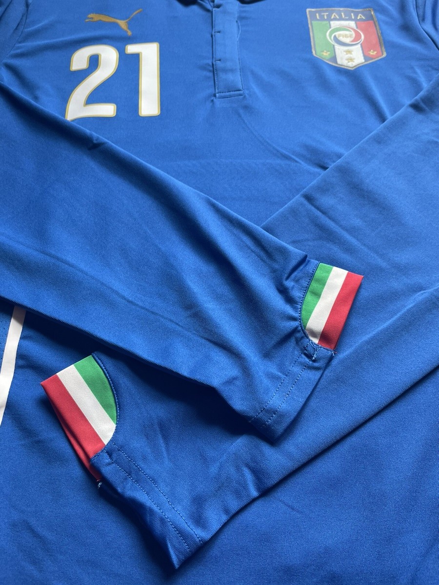 2014/15 Italy Authentic Home Jersey #21 Pirlo 2XL Long