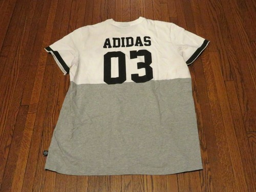 T-shirt maglia uomo Adidas Originals Stripeback bianco grigio manica 3/4 taglia XL - Foto 4 di 5