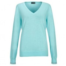NWT Golfino Ladies HOLIDAY DREAMS PIMA COTTON V-NECK 4310921 556 Blue Pick Size