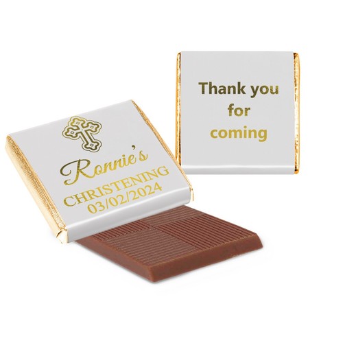 Personalised Chocolate Christening Baptism Favours Neapolitan Silver Gold Foils - Picture 13 of 20
