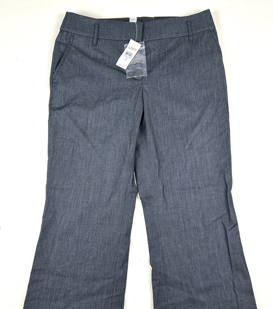 New Ann Taylor Loft Womens Flare Leg Pants Stretch Classic Gray