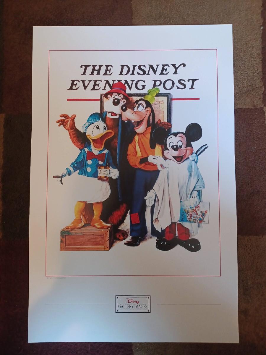 Disney Evening Post Mickey Mouse 11x17 Poster Vintage | eBay