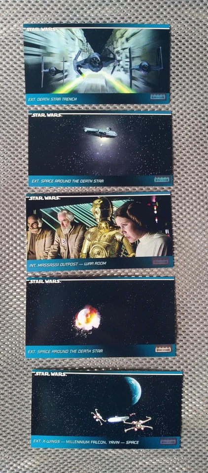 Lot de 5 cartes Star Wars Topps Widevision de 1994 #105, 106, 107, 110 et 113 - Photo 1/2