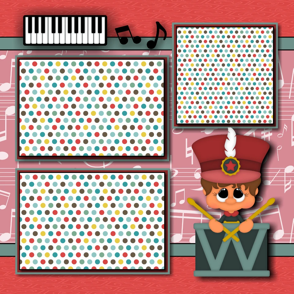 Páginas de álbum de recortes prefabricadas IN THE BAND diseño impreso DBDS Foto 3 de 3